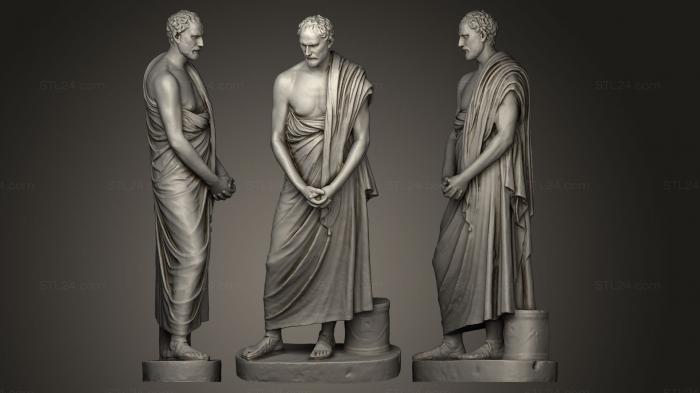 Статуи античные и исторические (Демосфен, STKA_0172) 3D модель для ЧПУ станка